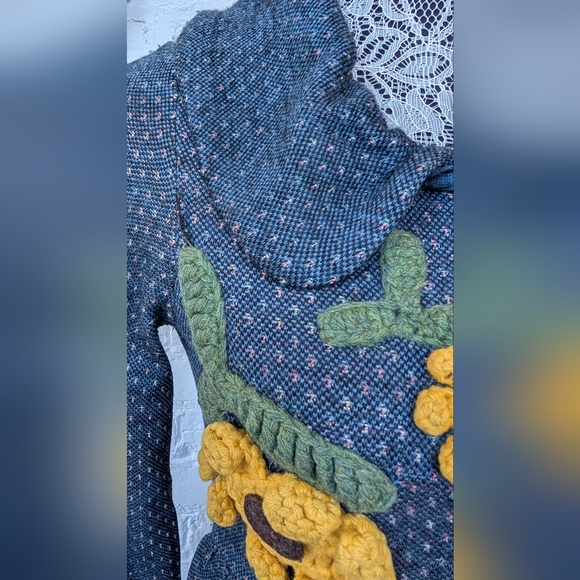 Anthropologie Vintage Sunflower Sweater Coat - Picture 5 of 15